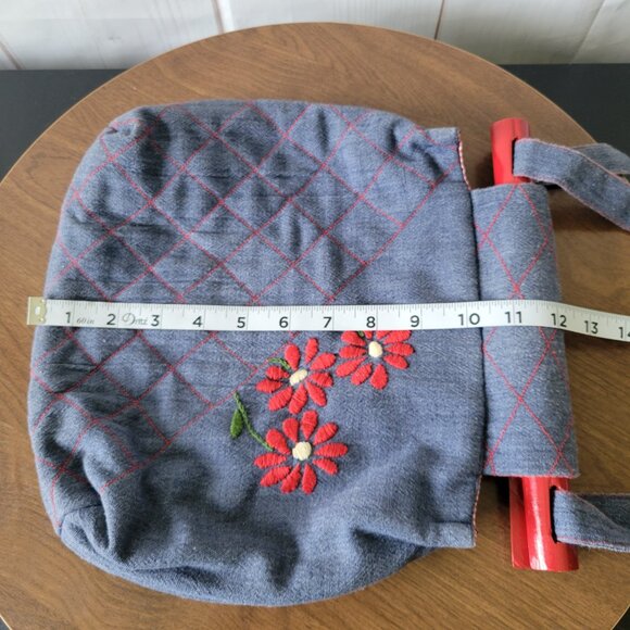 Vintage 1970’s Handmade Reversible Denim Handbag Purse. Medium blue quilted - Picture 10 of 12